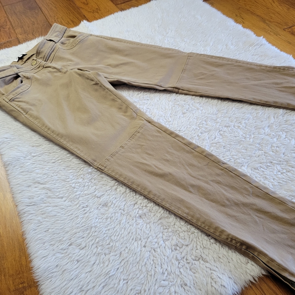 Emerson Fry Skinny Twill Pants Jeans Women's 0 Calf Zip Slim Light Brown - Picture 2 of 12